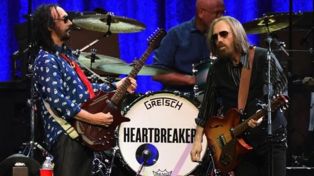 Tom Petty (right) and The Heartbreakers perform in Nashville, Tennessee. Photo: April 2017