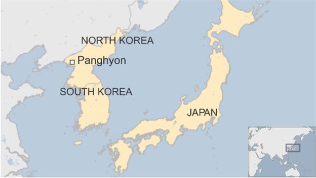Map showing North Korea, South Korea and Japan