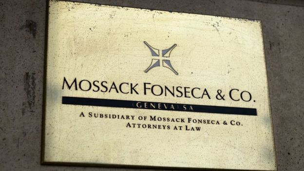 Una placa de la oficina Mossack Fonseca en Ginebra, Suiza