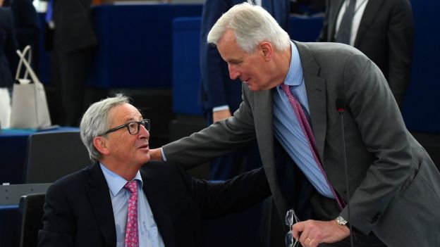 Jean-ClaudeJuncker and Michel Barnier - 17 May