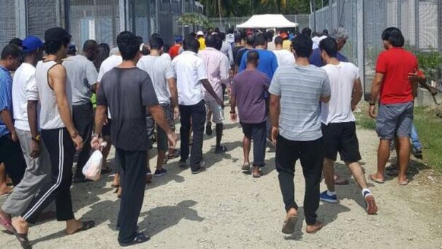 Refugees and asylum seekers at the Australian-run centre in Papua New Guinea