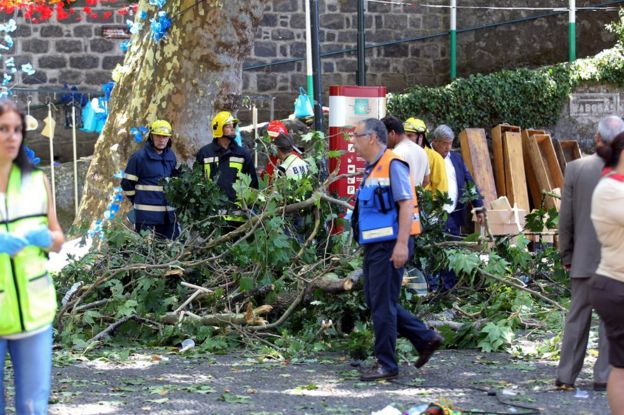 Rescuers in Funchal, 15 August