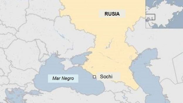 mapa que muestra dónde está Sochi