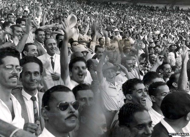 Brazilian fans in the Maracana Stadium