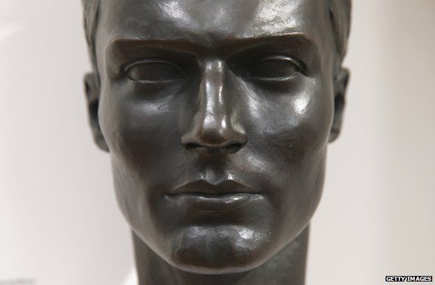 A bust of Claus von Stauffenberg at the German Resistance Memorial Center