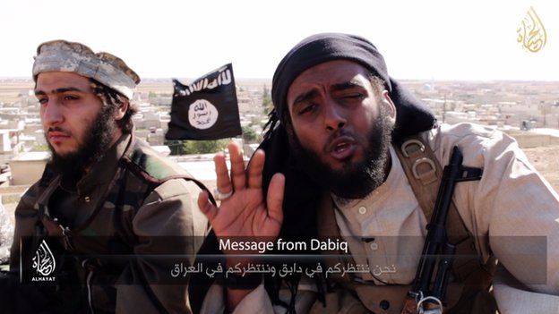 British militant in Dabiq, Syria appearing in an Islamic State video