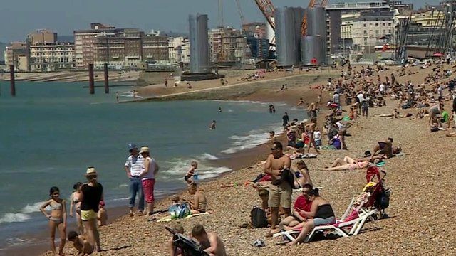 People on Brighton beach