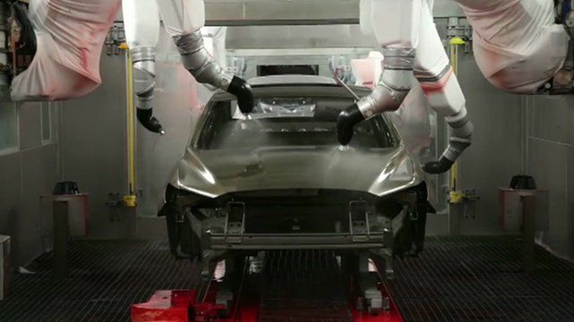 Spray painting at Ford factory