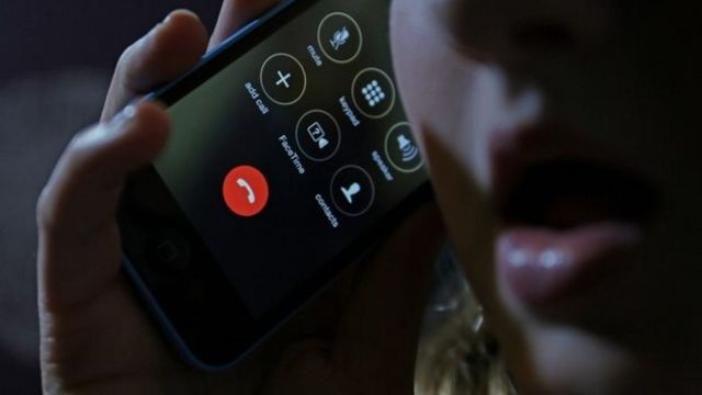 Child using phone