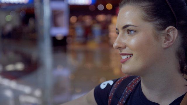 Lucy Peckova in Dubai International Airport