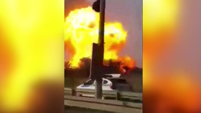 Fireball at scene of gas plant attack