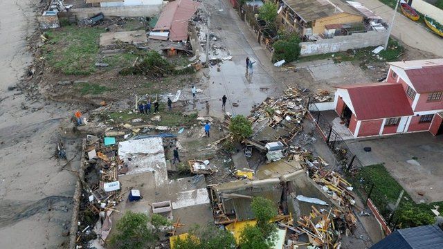 Earthquake damage in Los Vilos, Chile