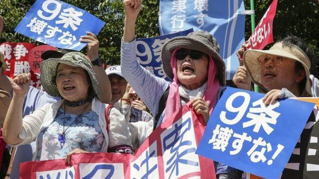 Protesters in Japan
