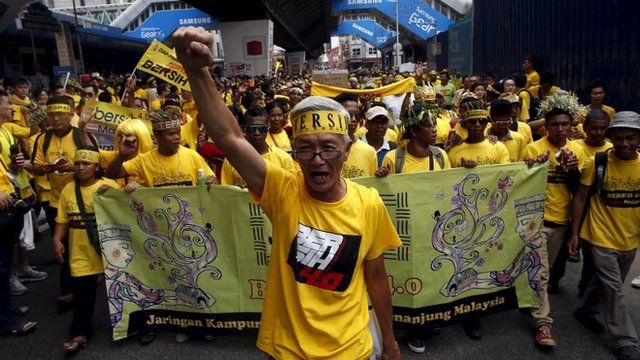 Protesters in Malaysia