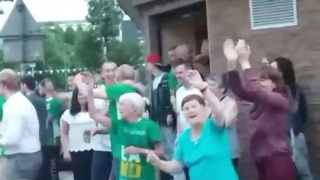 Celebrations of the Republic of Ireland's 1-0 win over Italy