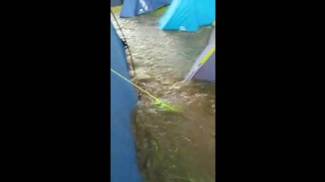 The Pink campsite at Download festival