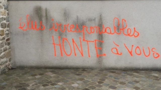 Graffiti sprayed on the building