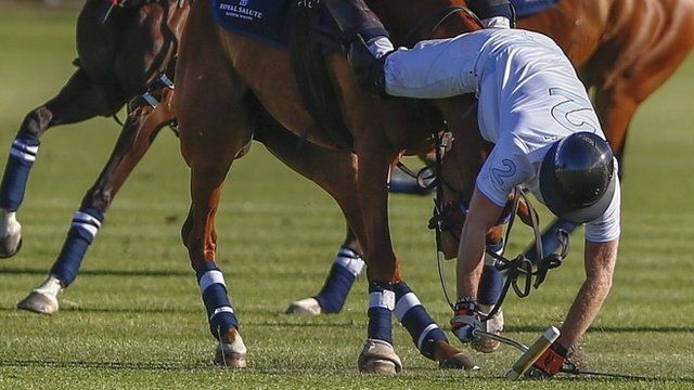 Prince Harry falls