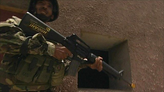 Afghan soldier on training exercise