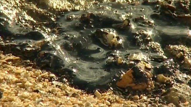 Oil slick on Essex coast