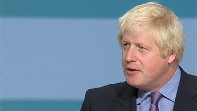 Boris Johnson at Conservative conference