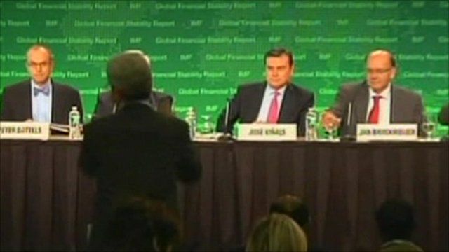 Still from an IMF news conference