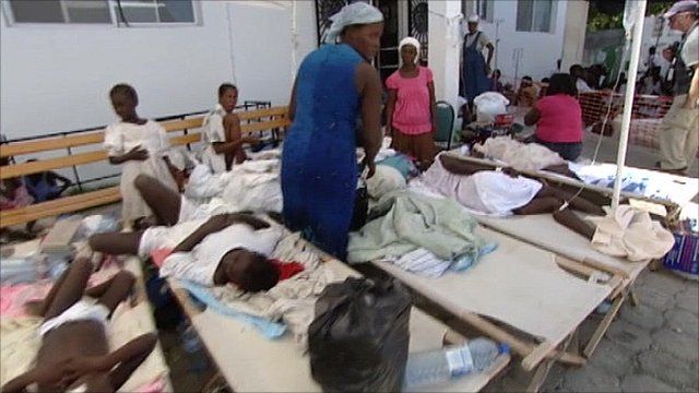 Temporary hospital in Haiti