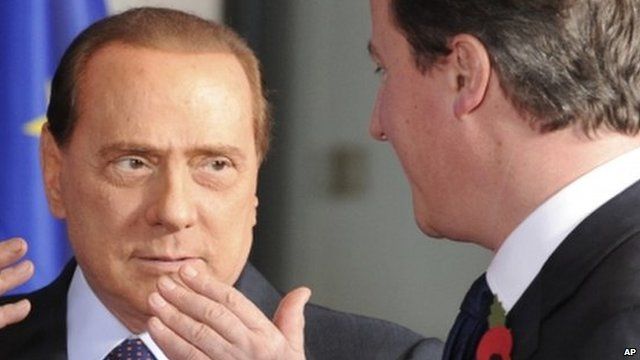 Silvio Berlusconi and David Cameron