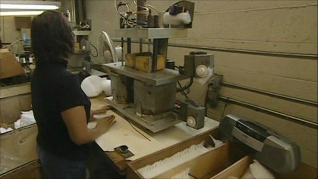 A woman making shoulder pads