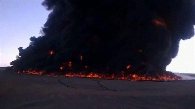 Oil pipeline fire