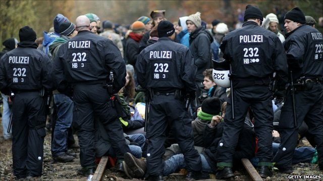 Police and protesters