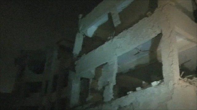 Blast scene in Karachi