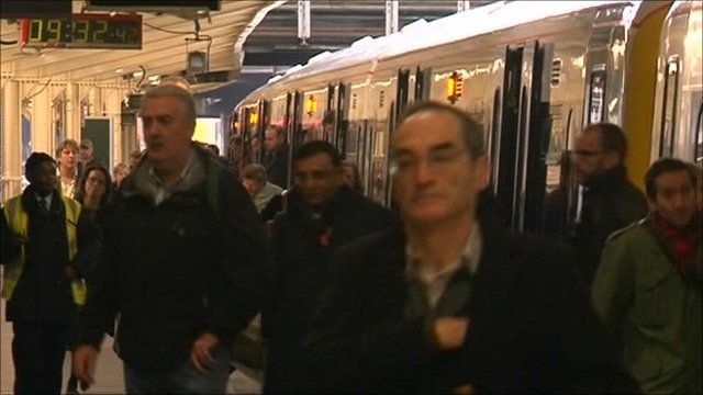 Crowded train platform