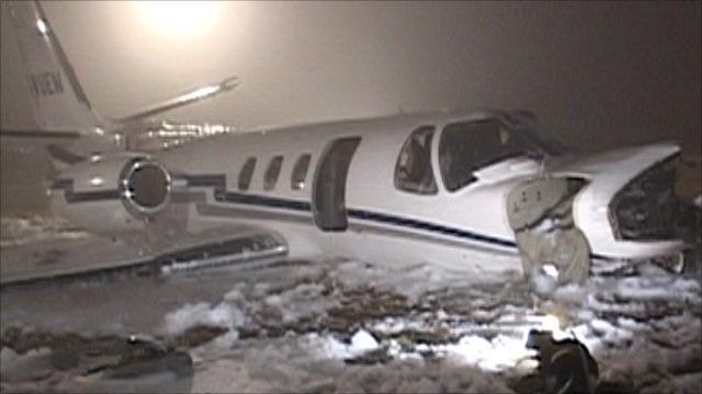 Damaged plane