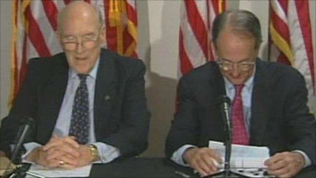 Debt commission co-chairmen Alan Simpson and Erskine Bowles