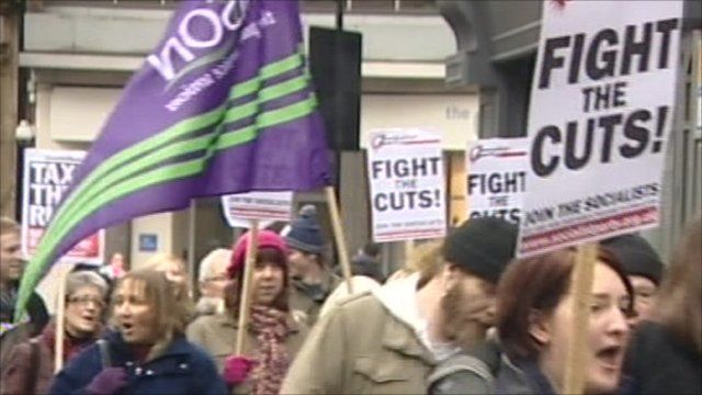 Local council residents have protested against the cuts