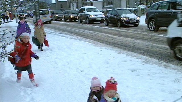 Snow in Aberdeen, Scotland