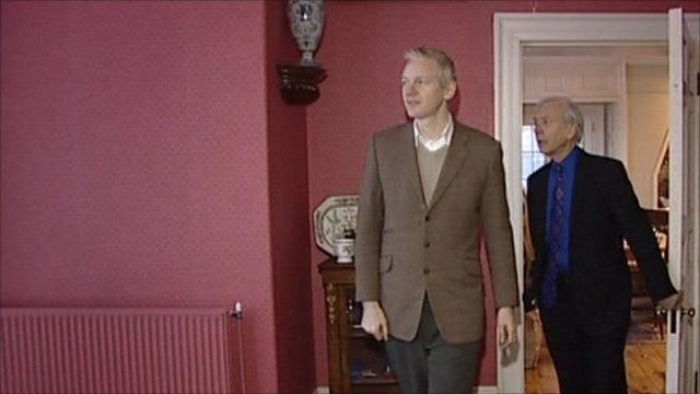 Julian Assange was interviewed at the mansion he is staying at