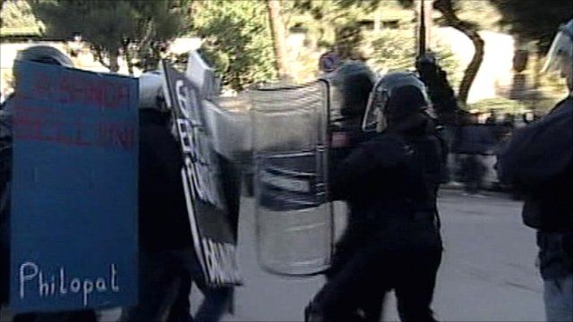 Clashes in Palermo, Sicily