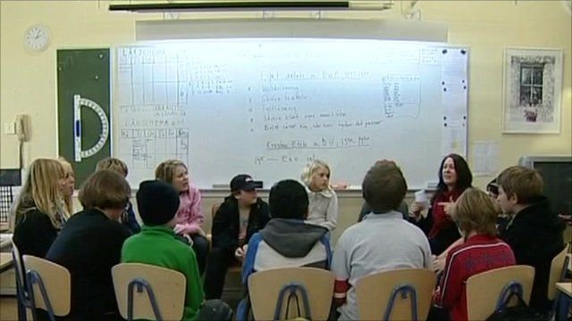 A school lesson being taught