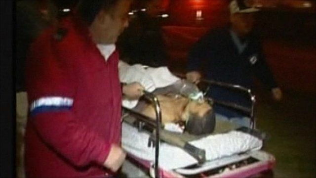 Israeli soldier being taken to hospital
