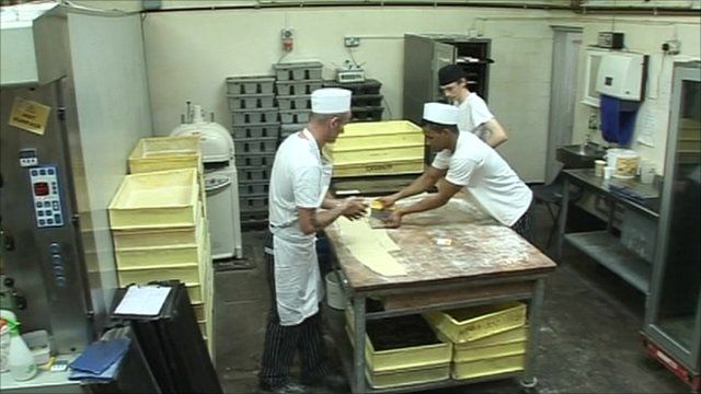 Inside a bakery