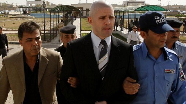British security guard Danny Fitzsimons (Centre)