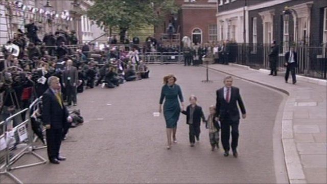 Browns leaving Downing Street