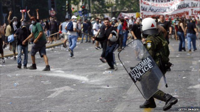 Demonstrators clash with police in Athens