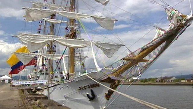 Tall ship berthed in Greenock