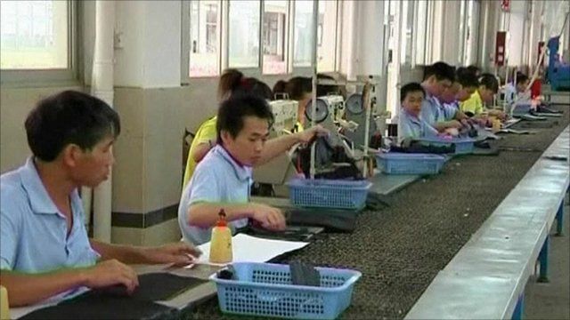 Chinese workers in factory