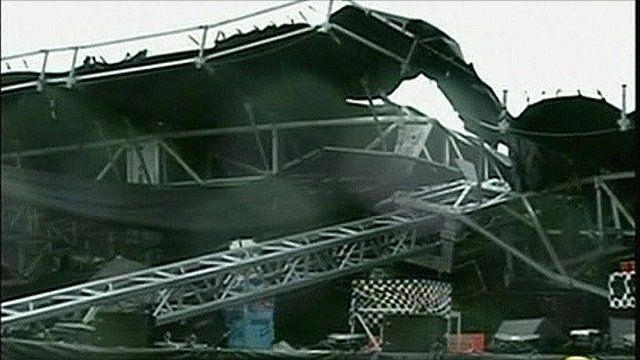 Collapsed stage at the Ottawa Bluesfest