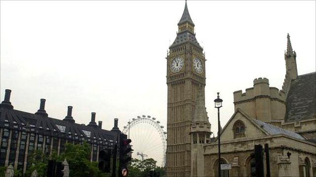 Portcullis House and Big Ben in London