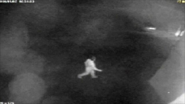 CCTV footage of Lee McNamara walking across a pub car park